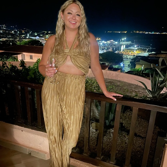 Revolve Gold Jumpsuit - Picture 1 of 4